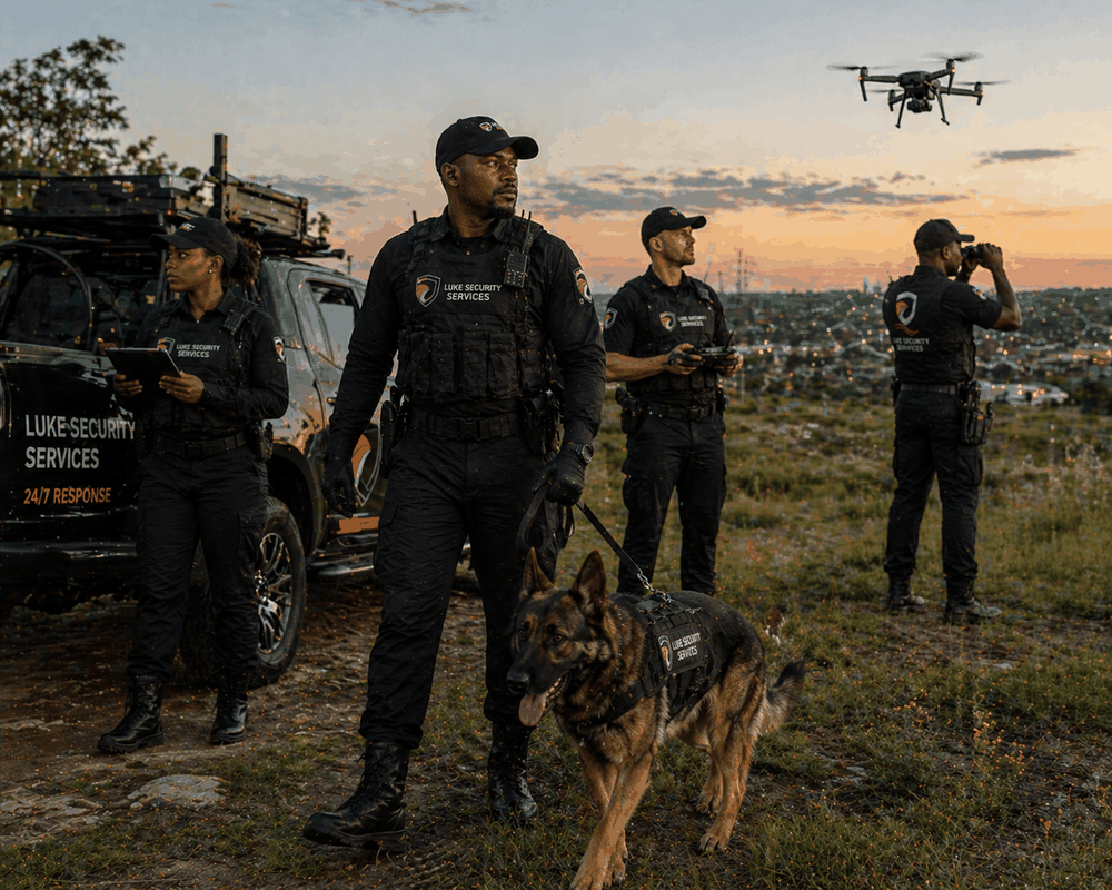 K9 team and drone field support